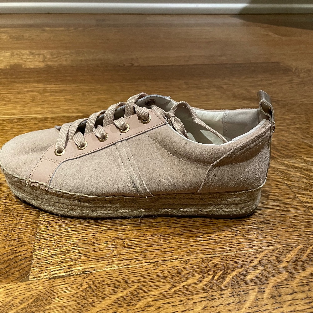 Sam Edelman Espadrille Wedge Shoe -Blush suede - Picture 9 of 12